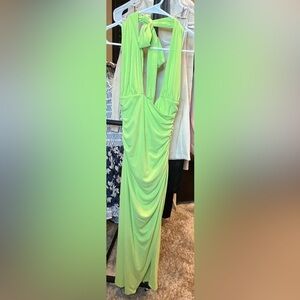 Vibrant Green Ruched Zara Dress